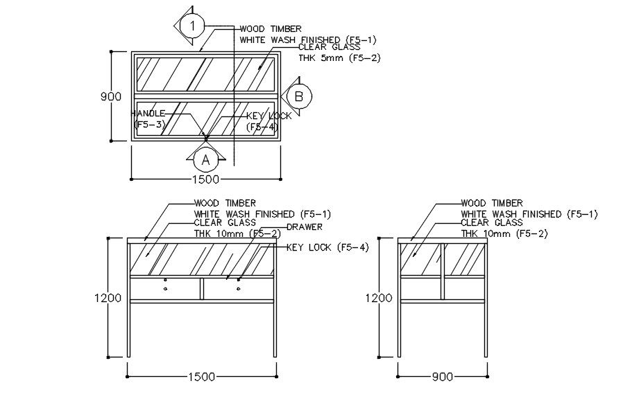 White display box design in AutoCAD 2D drawing, CAD file, dwg file