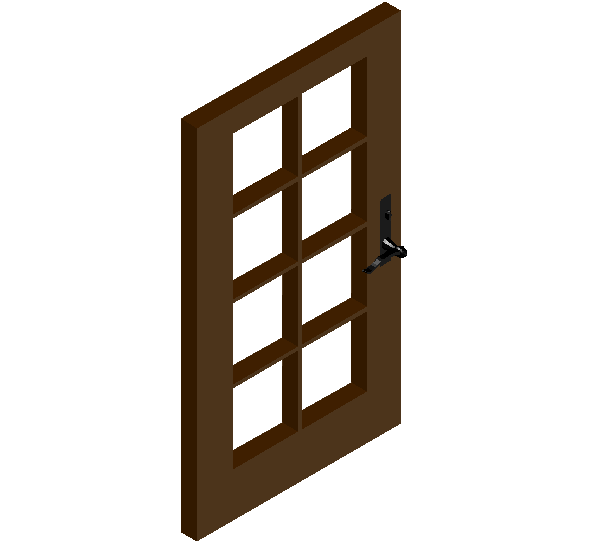 Window design view with wooden frame in 3d dwg file