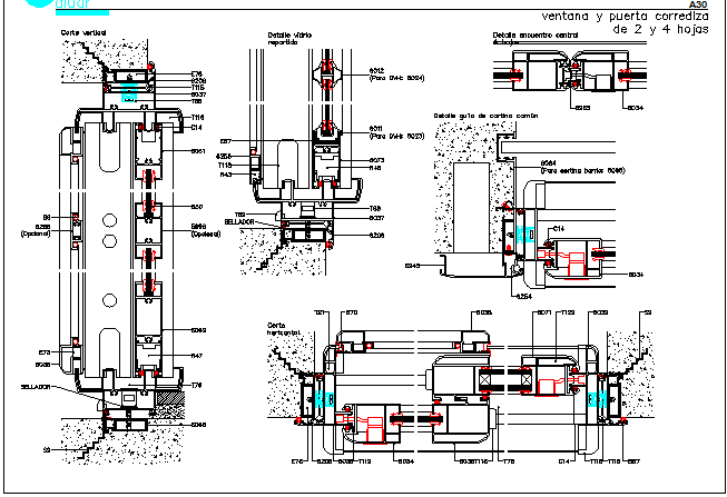Window installation architecture project details dwg file
