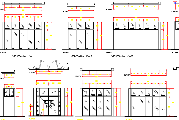 Window installation details of corporate office project dwg file