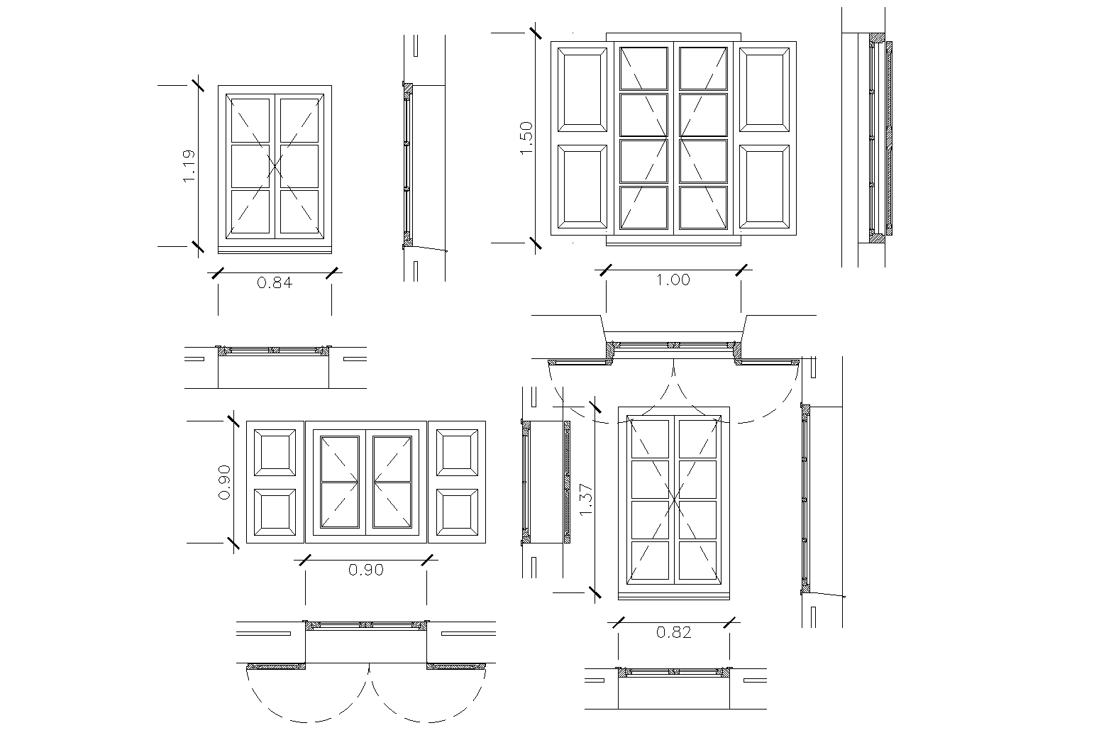 Window plan detail dwg file.