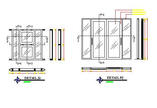 Window section detail design drawing of Single family house design