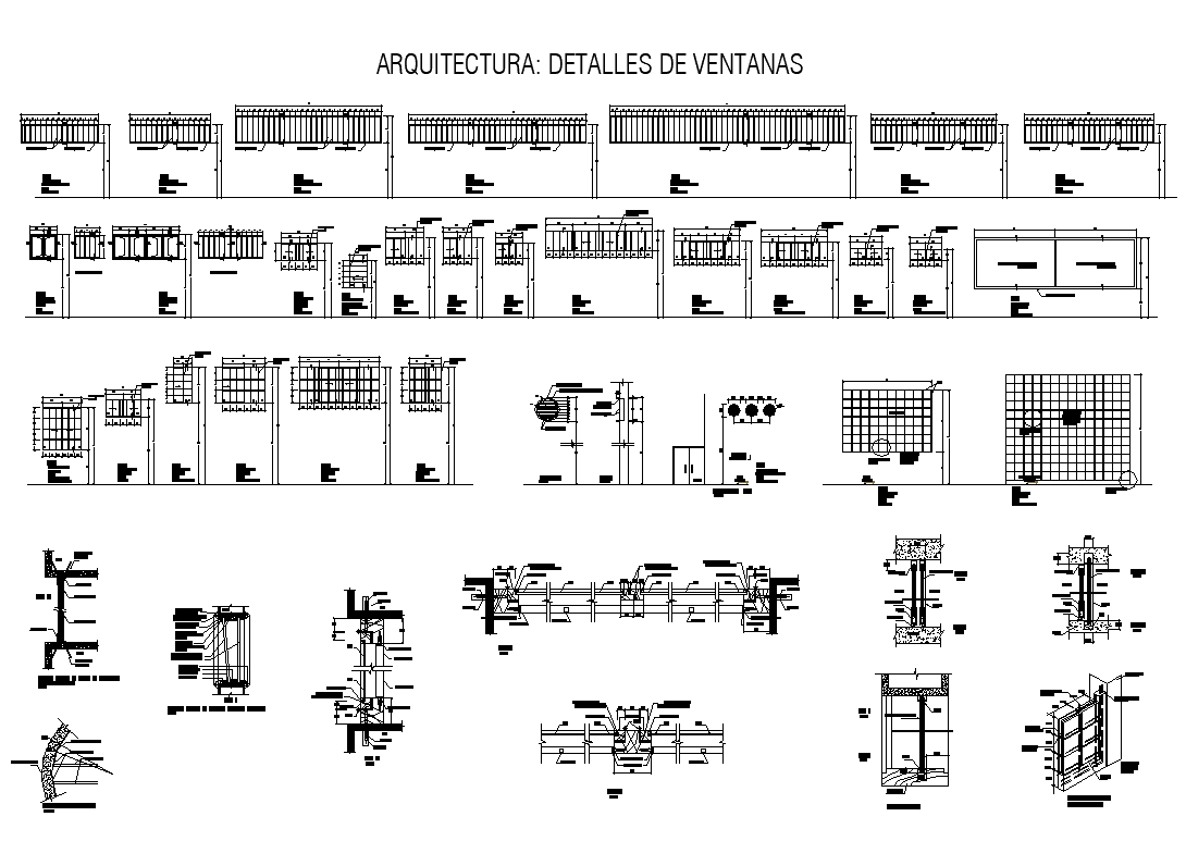 Window structure detail elevation layout autocad file