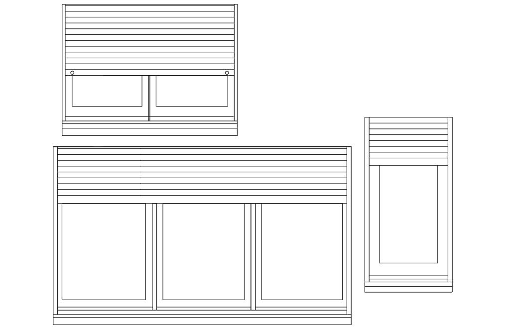 Window With Rolling Curtain Design DWG File