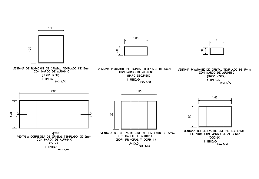Window details are presented in this AutoCAD drawing file. Download this 2d AutoCAD drawing file.