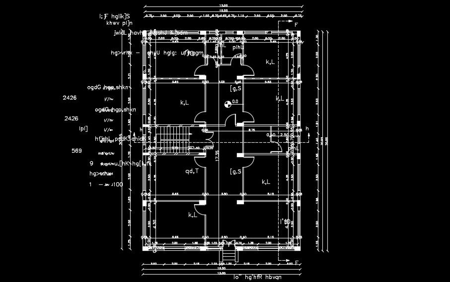 Windows location detail of the 15x20m house plan