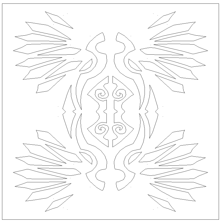Wings decorative wooden panel laser cut design DWG autoCAD drawing
