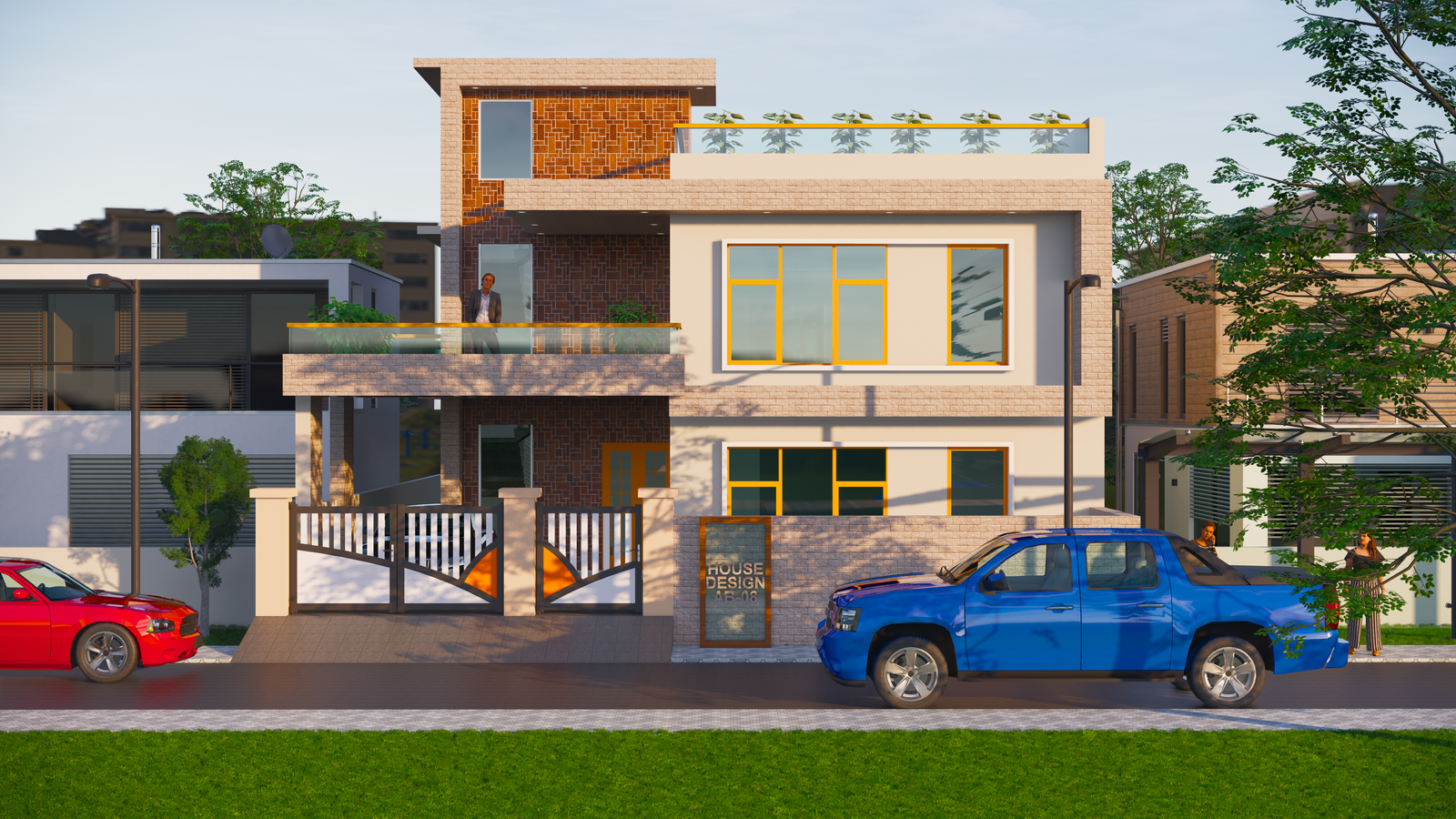 Wonderful 3d home elevation design Revit file is provided here. Download this drawing Revit file on cadbull.com.