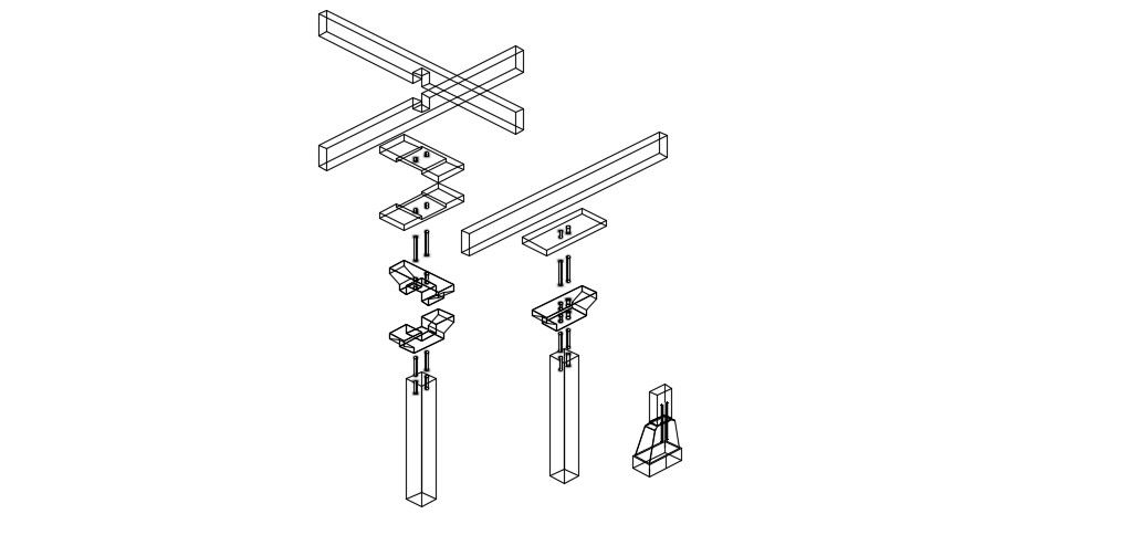 Wood Column Details In DWG File