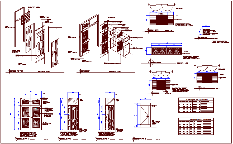 Wood door and window detail view