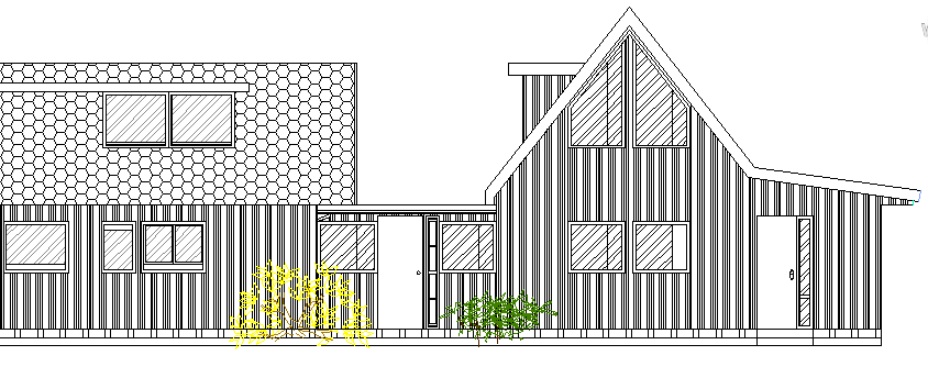 Wooden House Design and Elevation dwg file