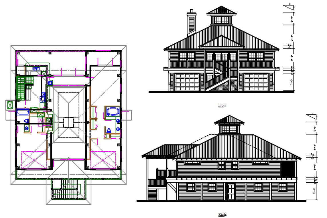 Wooden House Project AutoCAD Plan