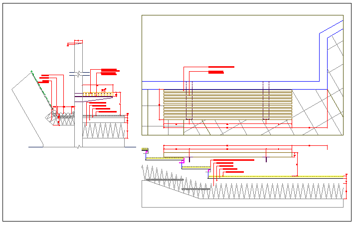 Wooden bank of garden architecture project dwg file