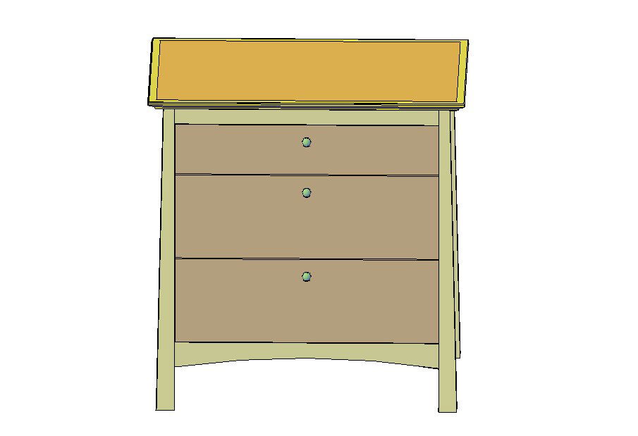 Wooden chest 3d elevation block cad drawing details dwg file