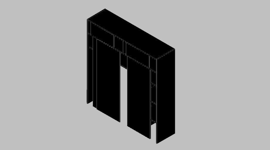 Wooden closet 3d drawing details skp file