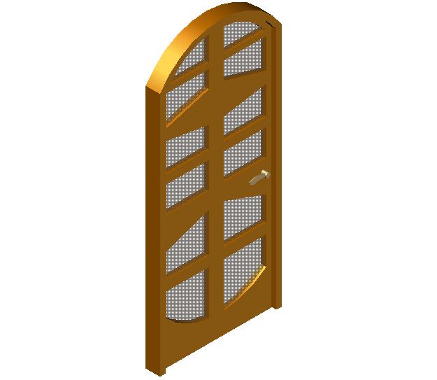 Wooden door 3d view