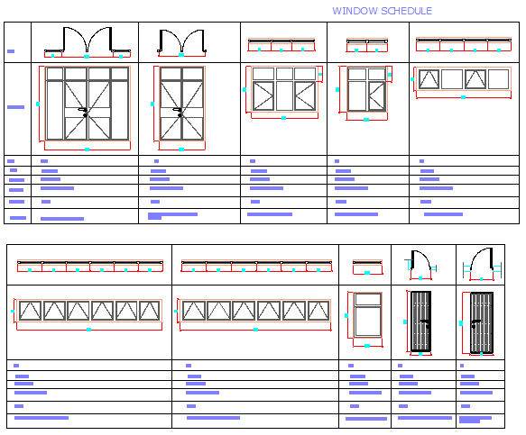 Wooden doors and windows installation details of building dwg file