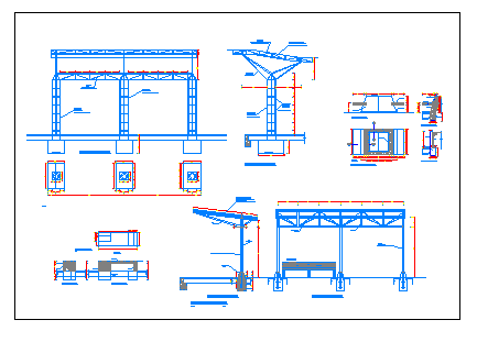 Wooden frame of garden decoration dwg file