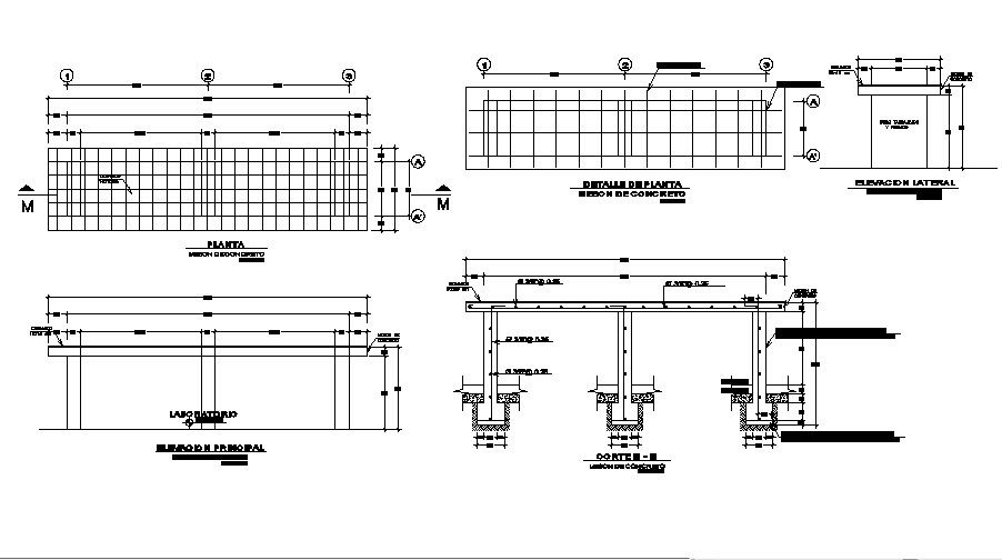 Wooden Office Table CAD Plan with Elevation and Section