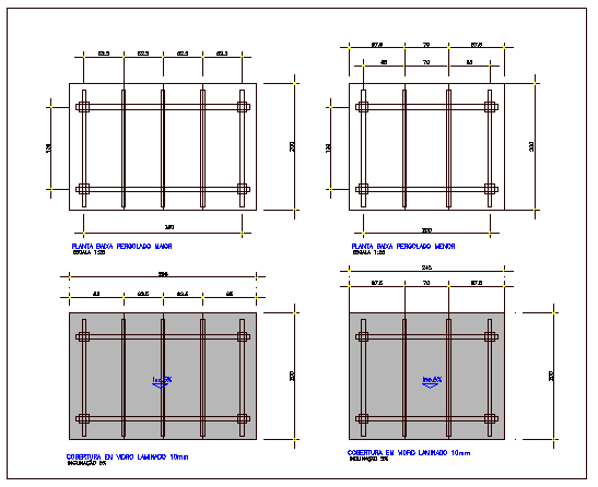 Wooden pergola details of public garden dwg file