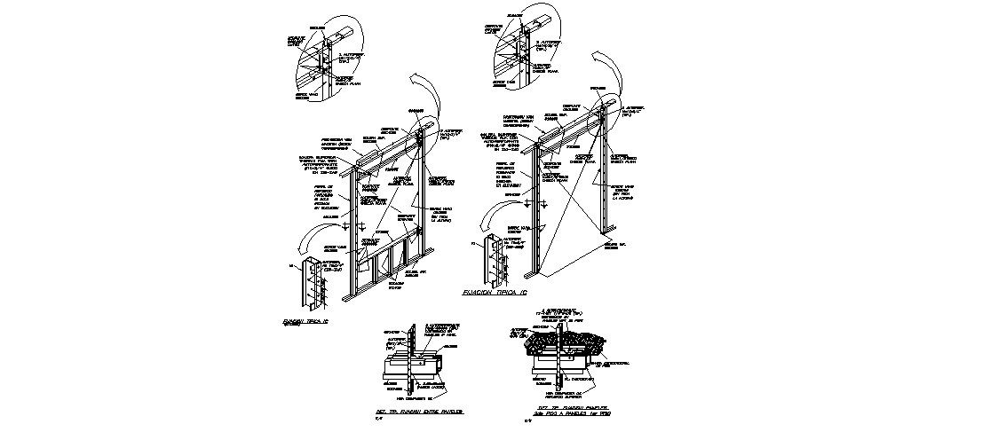 Wooden window frame and installation cad drawing details dwg file