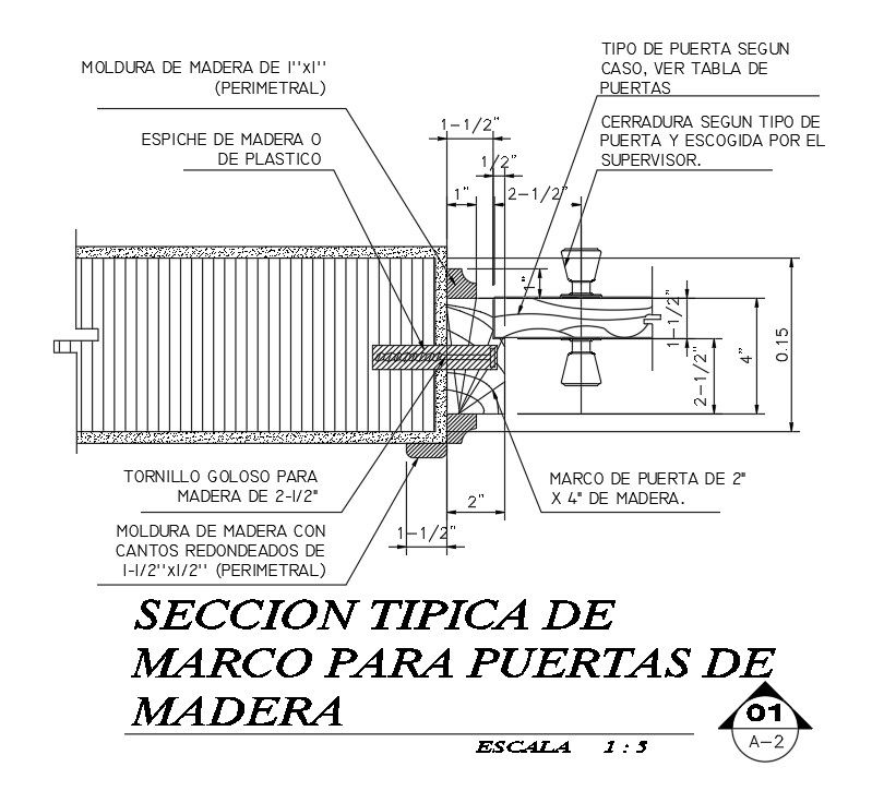 Download Wooden Door Frame Drawing AutoCAD DWG File Free Now
