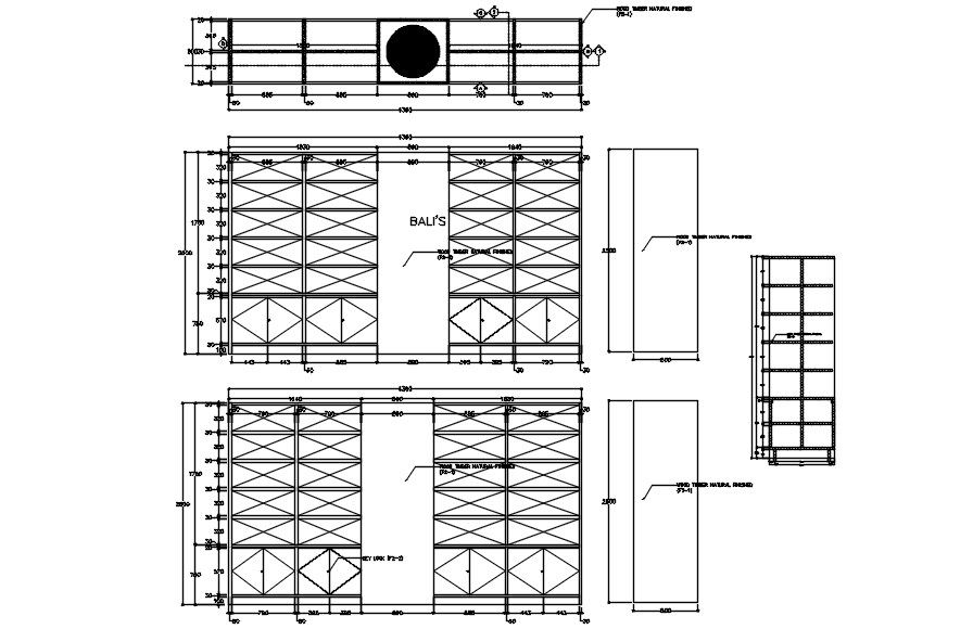 Wooden cashier cabinet design in AutoCAD 2D drawing, CAD file, dwg file