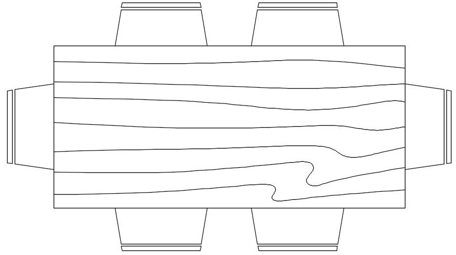 Wooden Dining Table CAD Blocks in DWG for AutoCAD Plan
