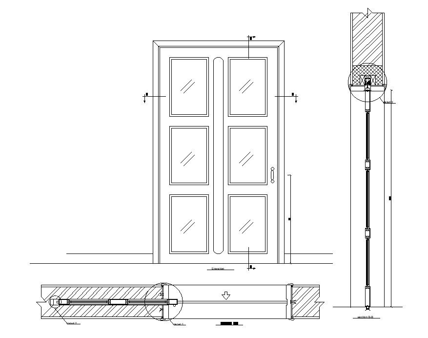 Wooden door elevation drawing stated in this file. Download this 2d AutoCAD drawing file.