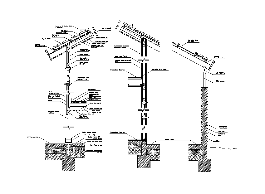 Wooden roof detail is given in this Autocad drawing file. Download now.