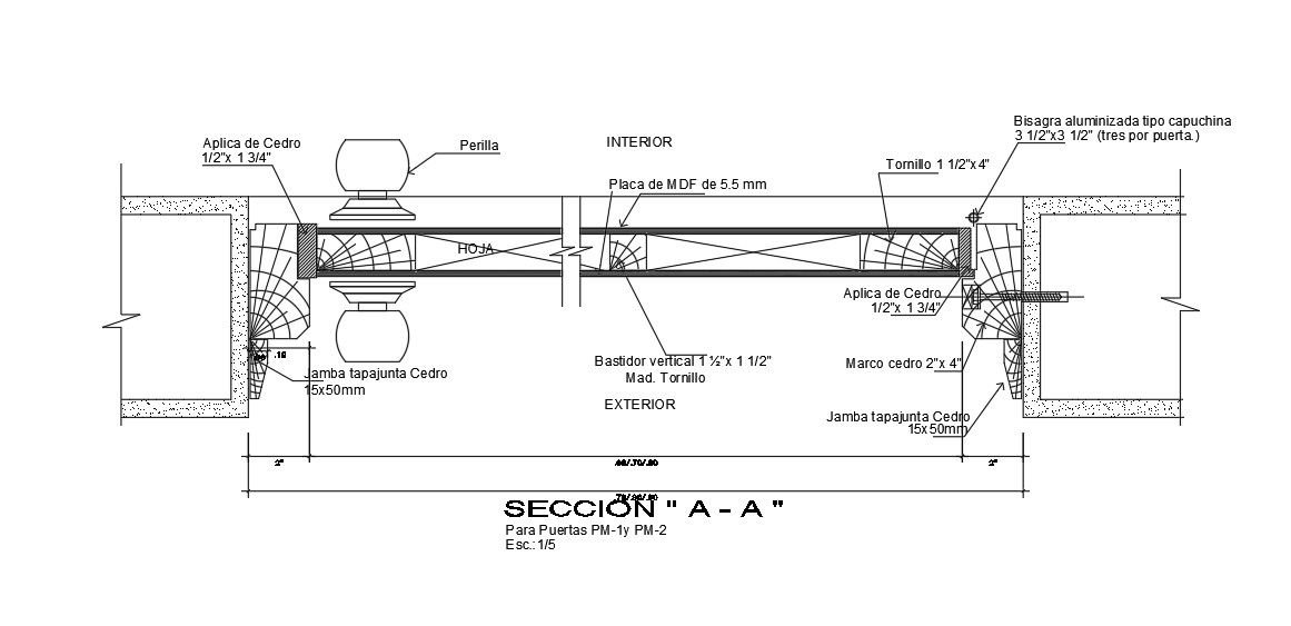 Wood joinery detail section drawing presented in this CAD file | Download this 2d AutoCAD drawing file.