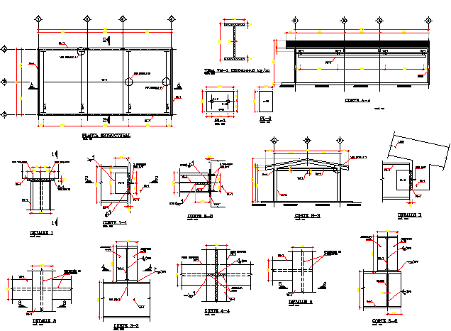 Work shop expansion constructive details dwg file
