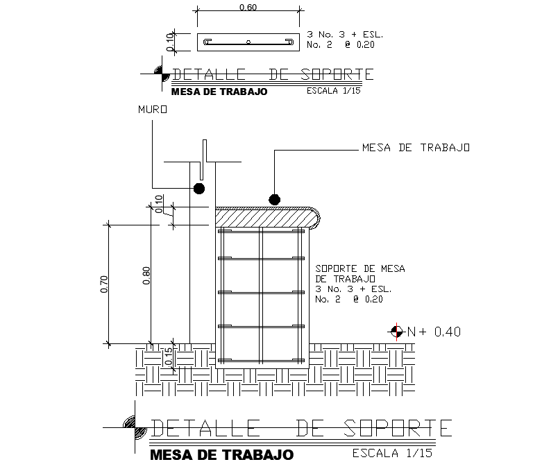 Work table support layout file