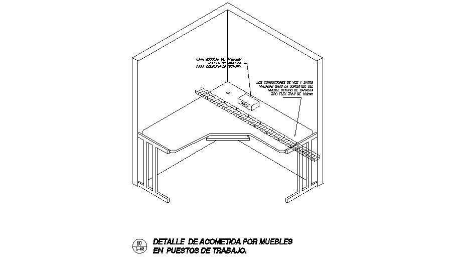 Wooden Work Desk Furniture CAD Drawing in DWG File Format