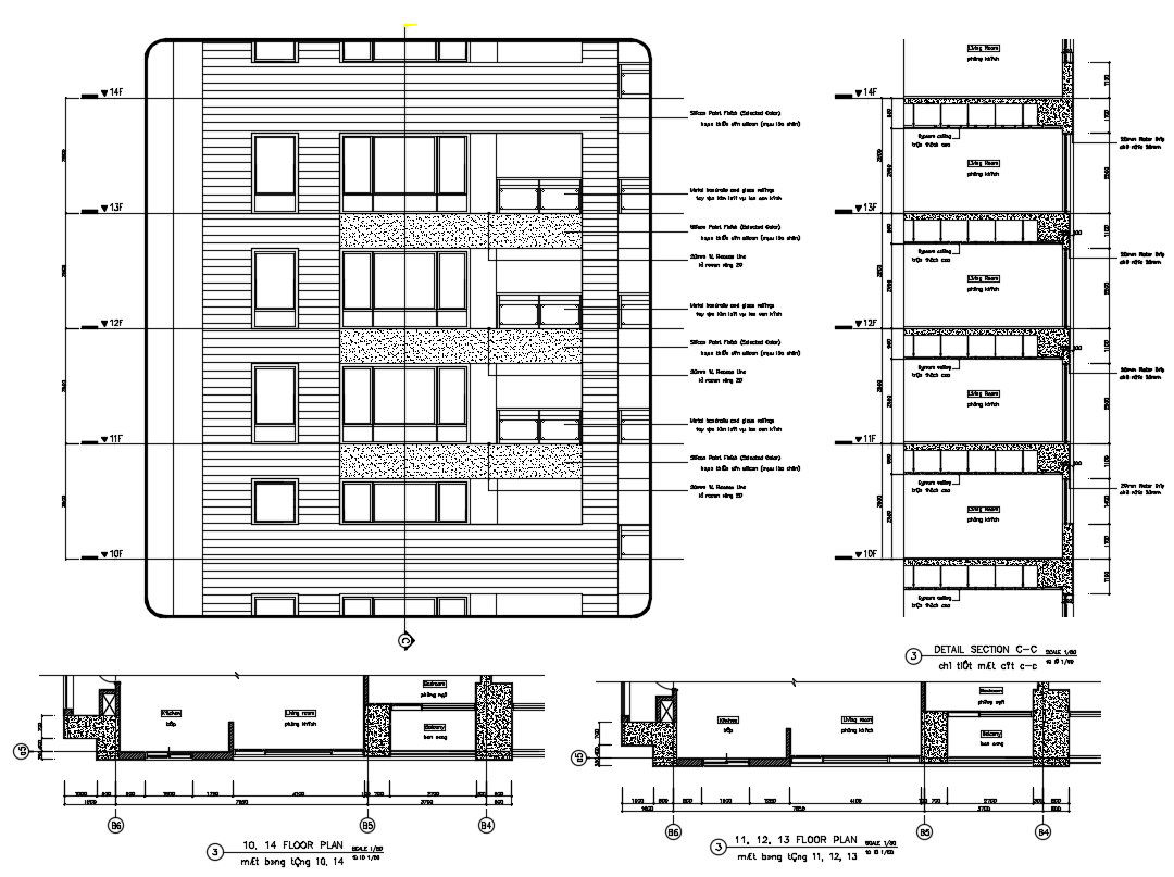 Working Apartment Building Plan DWG File