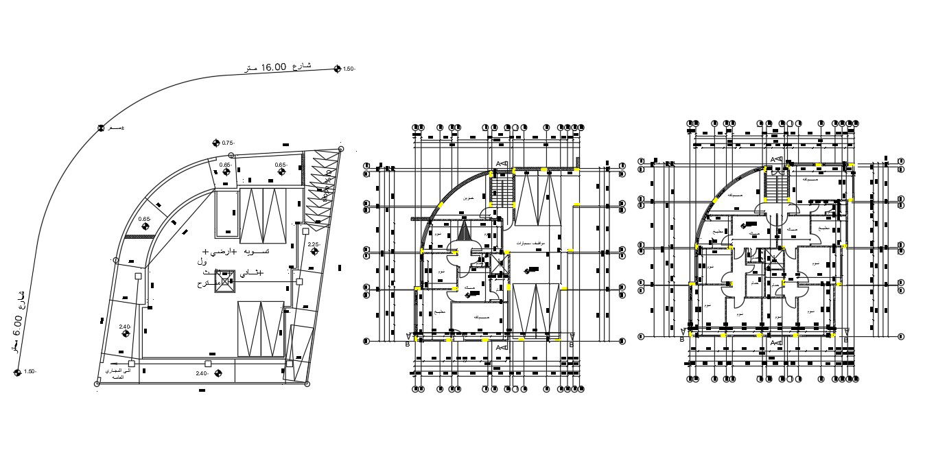 Working Apartment House Floor Plan DWG File