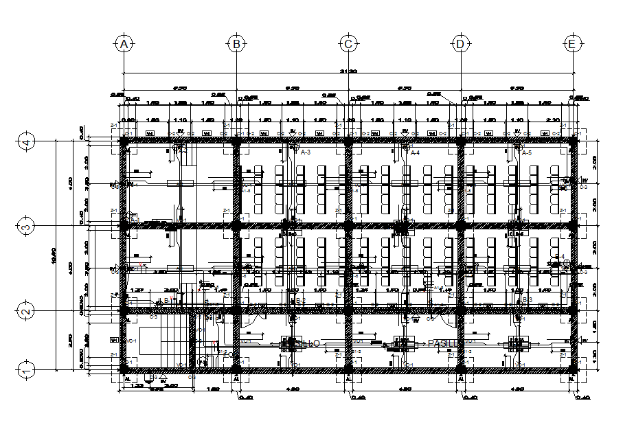 Working Commercial plan and elevation layout detail dwg file