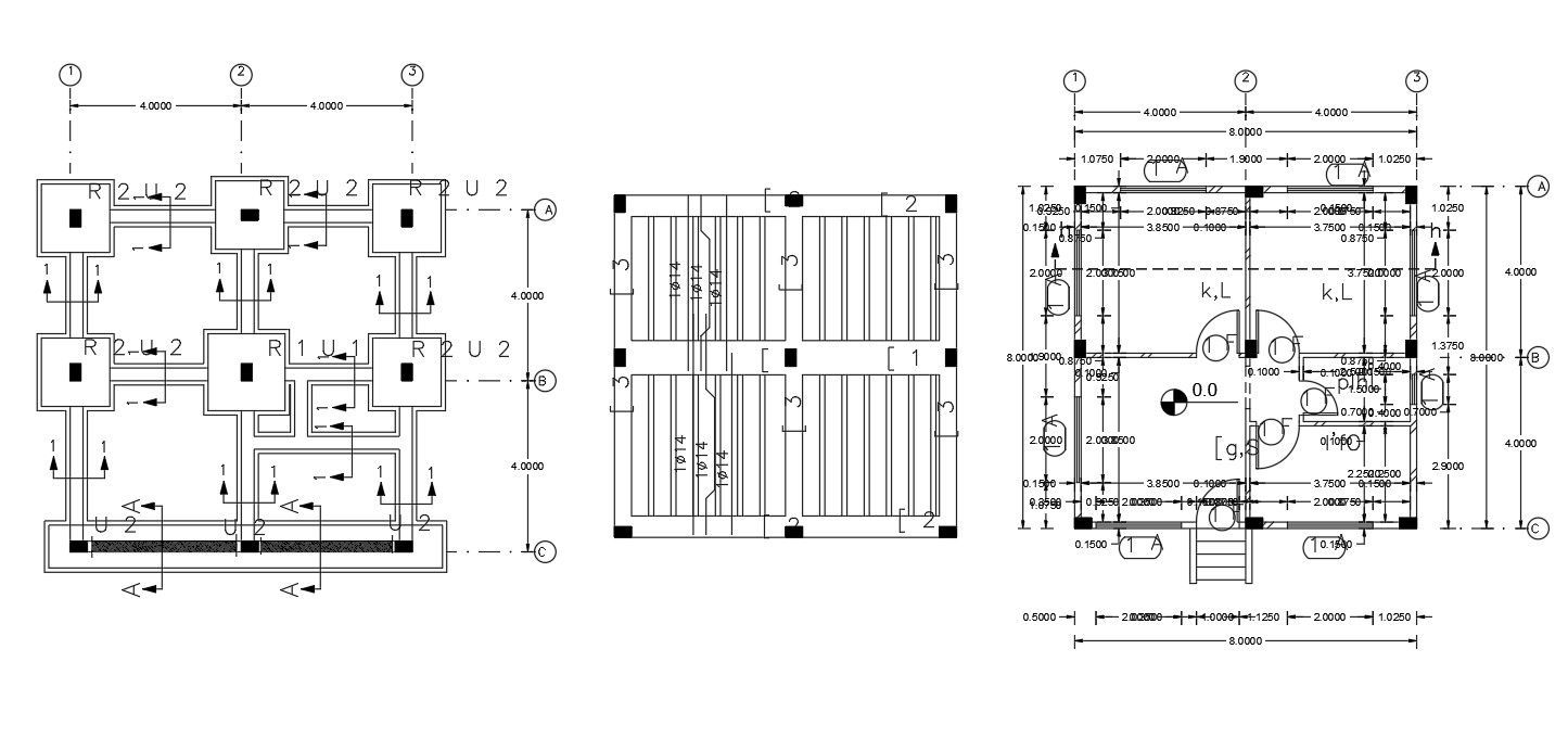 Working Design Bungalow Floor And Foundation Plan