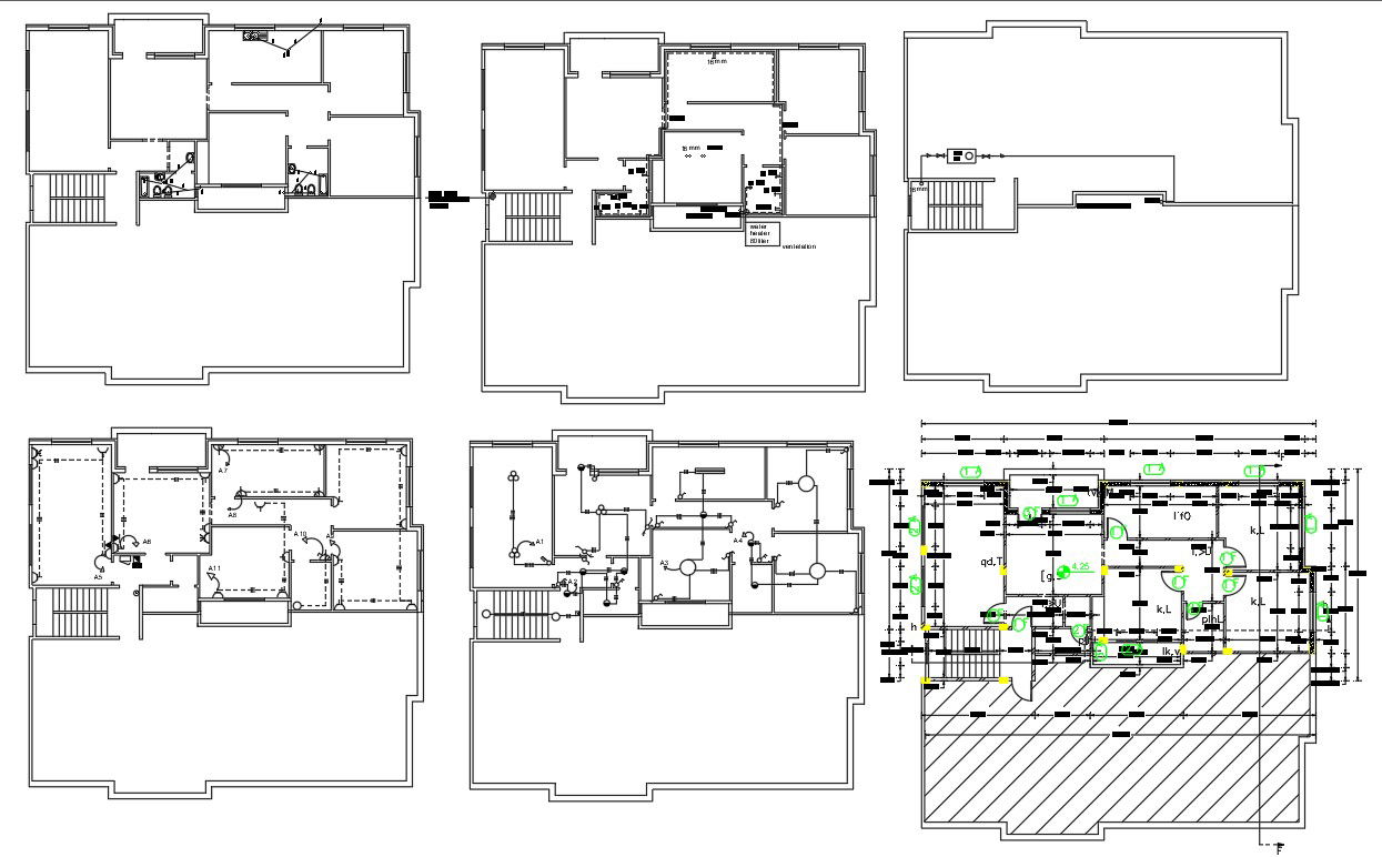Working Drawing Bungalow Floor Plan AutoCAD File