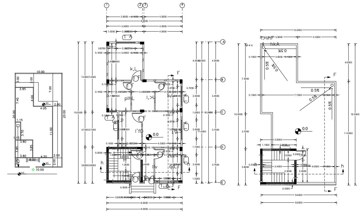 Working Drawing Bungalow Floor Plan CAD File