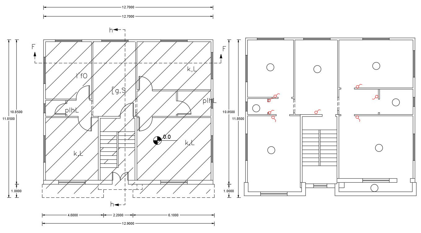 Working Drawing Bungalow Plan And electric Plan CAD File