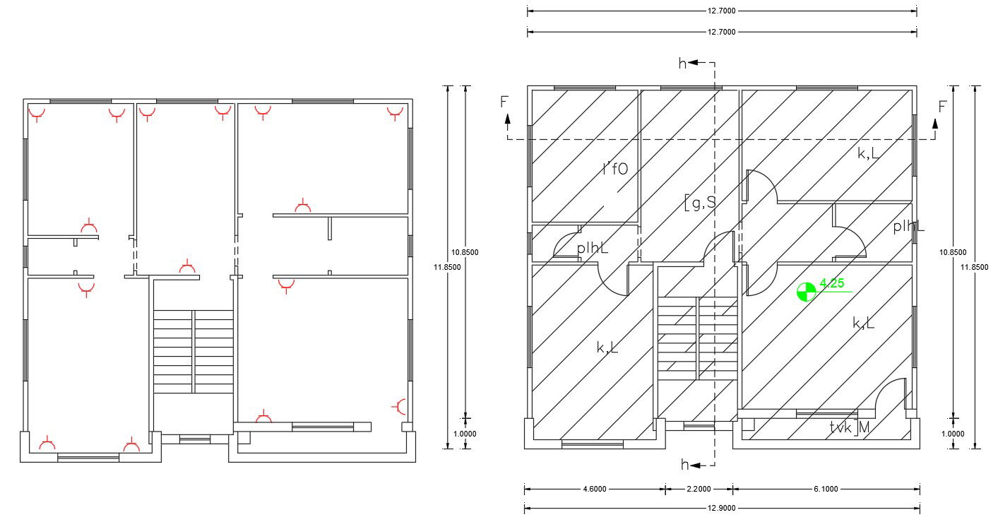 Working Drawing Bungalow Plan And electric Plan CAD File