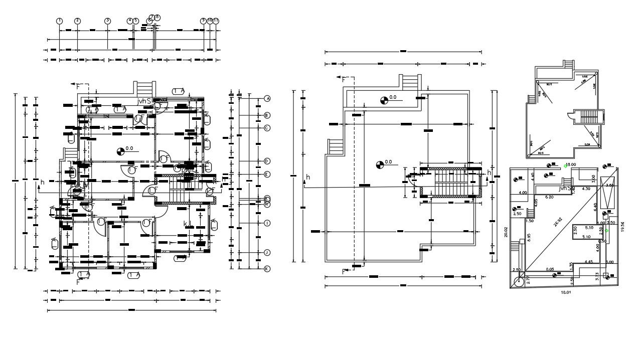 Working Drawing Bungalow Plan CAD Drawing