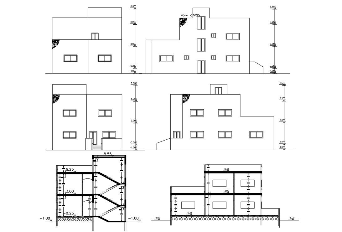 Working Drawing Elevation And section detail CAD drawing