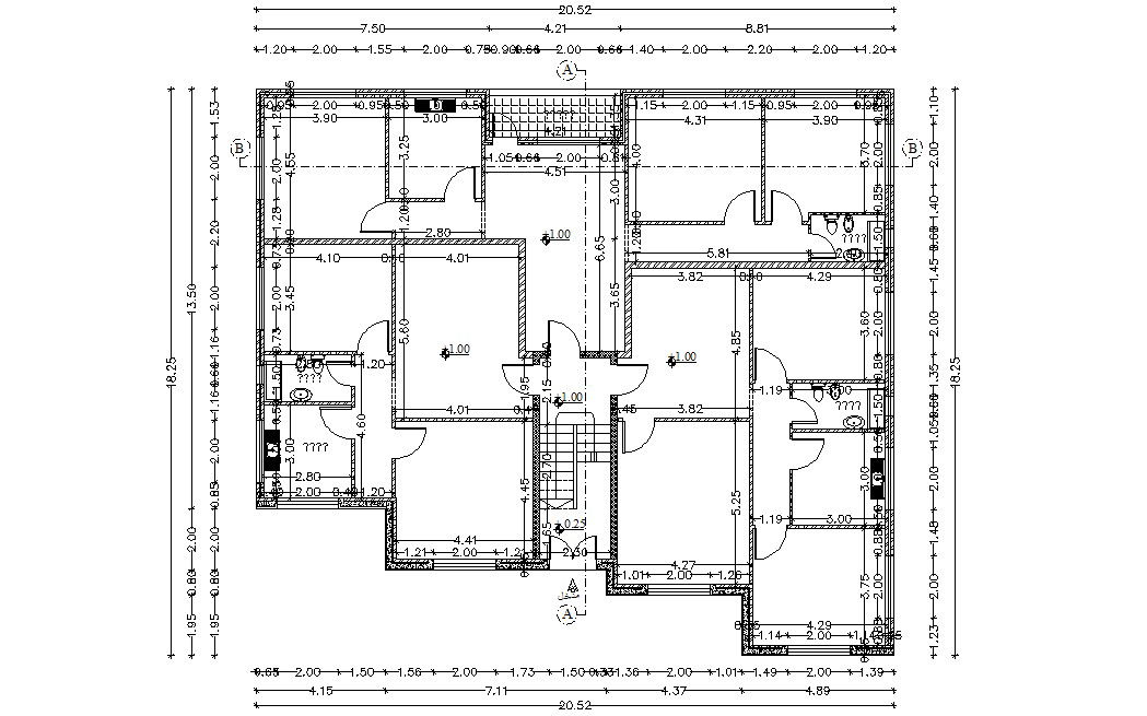 Working Drawing Of Residential Building Flat Design AutoCAD File