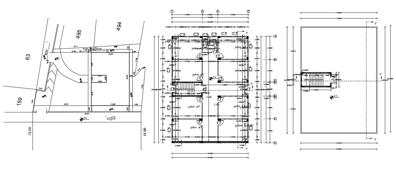 Working Drawing of Commercial Building Design CAD File