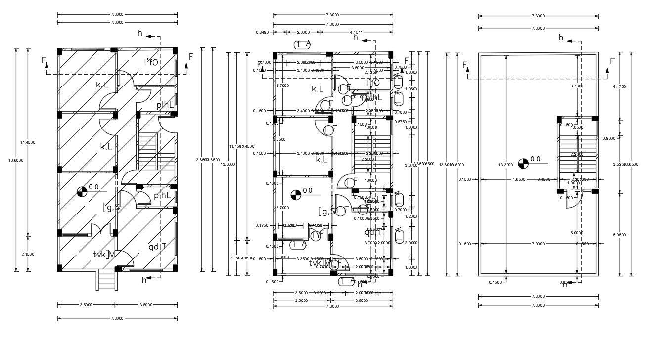 Working House Floor Plan With Construction Drawing