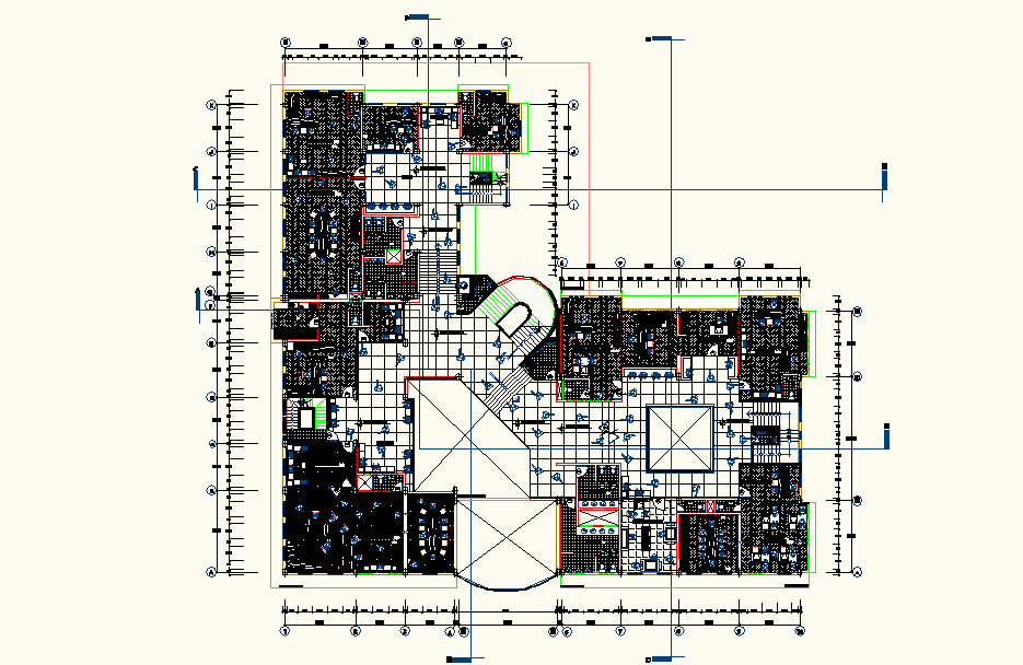Working Office plan detail dwg file