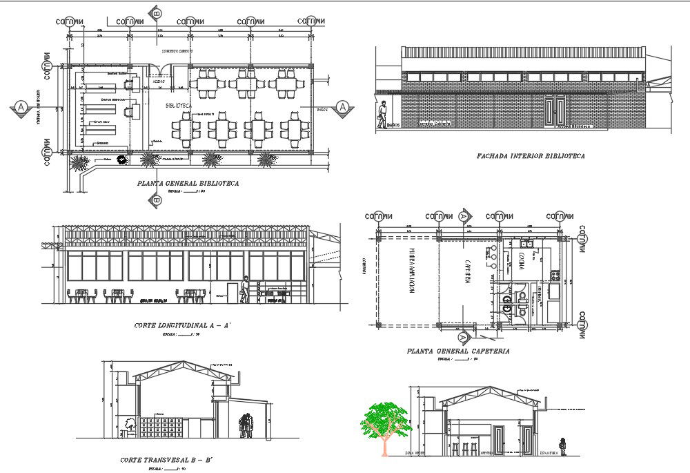 Working Plan, elevation and section detail dwg file