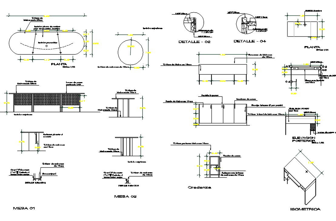 Working Table Design DWG 